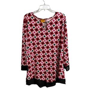 Women’s Red Black White Blouse Size 1X